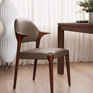 เก้าอี้ทานอาหารสไตล์นอร์ดิกไม้เนื้อแข็งอิตาลี พร้อมพนักพิงหุ้มเบาะ ดีไซน์ทันสมัยสำหรับใช้ในบ้าน - Product Image 4