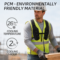 Gilet Megacool PCM en TPU, imperméable, protection UV, léger, profil bas, réglable, pour les travailleurs en extérieur en été