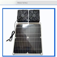 Güneş Enerjisi ve AC Güçlü 30W Esnek Bükülebilir Güneş Paneli Çift Egzoz Havalandırma Fanı 10-12 Saat Çalışma Süresi Tavuk Kümesi Karavan Evcil Hayvan Evi için