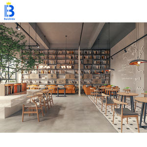 Barra de madera <span class=keywords><strong>vintage</strong></span> moderna personalizada para cafeterías y teterías Diseño de mostrador de quiosco de cafetería artística para uso en escaparate - Product Image 3