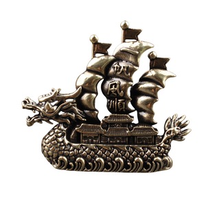 Adorno de barco dragón de latón, 2 uds., decoración de escritorio Feng Shui para el hogar y la oficina, símbolo de navegación sin problemas - Product Image 5