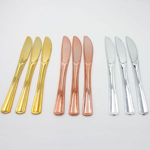 Ensemble de couverts jetables en plastique plaqué or <span class=keywords><strong>rose</strong></span> argent de haute qualité pour <span class=keywords><strong>anniversaire</strong></span> mariage fête - Product Image 5