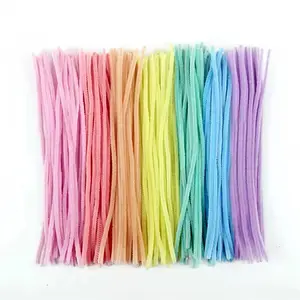 100pcs Fuzzy Chenille Stems Macaron Mix Pipe Cleaners DIY Art Craft Creative Handicraft Project Educational Science Engineering