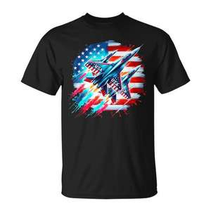 Camiseta patriótica Usa Jets con diseño de bandera estadounidense del 4 de julio - Product Image 1