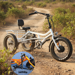 Tricycle électrique de livraison urbaine avec moteur avant stable, panier de chargement spacieux, <span class=keywords><strong>vélo</strong></span> électrique à 3 roues pour adultes - Product Image 1