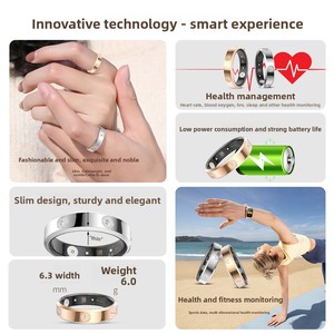 Anneau intelligent en verre 63 mm HR01, suivi de l'oxygène sanguin, de la variabilité de la fréquence cardiaque, du stress, du <span class=keywords><strong>cycle</strong></span> <span class=keywords><strong>menstruel</strong></span>, du sommeil, soins familiaux - Product Image 3