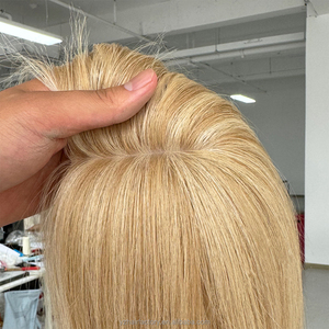 Toppers de Cabello Virgen Europeo con Base de Malla Fina, Aspecto Natural, con Raíz Ombré y Reflejos Rubios para Mujer - Product Image 3
