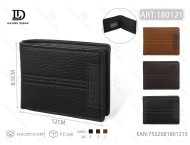 Portafoglio da uomo in vera pelle, corto, pieghevole, stile minimalista, ideale come regalo - Product Image 1