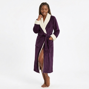 Lussuoso <span class=keywords><strong>Accappatoio</strong></span> Oversize Unisex in Morbido Flanella, Caldo per l'Inverno, Casual, con Cintura e Tasche, Personalizzabile - Product Image 6
