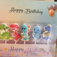 Bougies d'anniversaire en cire de paraffine colorées faites à la main en forme de dinosaures pour fêtes d'enfants, mariages et jours fériés – Non toxiques – Vente en gros