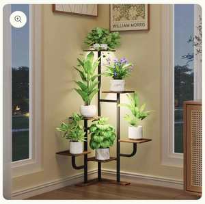 Support de plantes moderne de style nordique <span class=keywords><strong>d</strong></span>'intérieur, grand porte-<span class=keywords><strong>fleurs</strong></span> en métal incurvé, éclairage de croissance, plusieurs étagères <span class=keywords><strong>d</strong></span>'<span class=keywords><strong>angle</strong></span> <span class=keywords><strong>pour</strong></span> la <span class=keywords><strong>d</strong></span>écoration de la maison et du jardin - Product Image 2