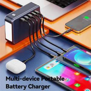 Batterie <span class=keywords><strong>externe</strong></span> REMAX FP-5 60000mAh avec charge rapide PD 27W 22.5W, lumière LED, 4 sorties, <span class=keywords><strong>chargeur</strong></span> portable pour le camping - Product Image 3