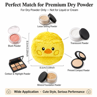 JLY Plush Duck Powder Puff, houppette à poudre en velours à poils longs pour le visage, pour poudre libre et fond de teint, outil cosmétique moelleux, OEM
