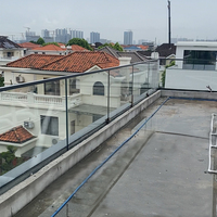 Système de balustrade en verre sans cadre HDSAFE en aluminium moderne avec profilé en U, pour verre de 12/16/20 mm, pour balcon, escalier, villa, hôtel