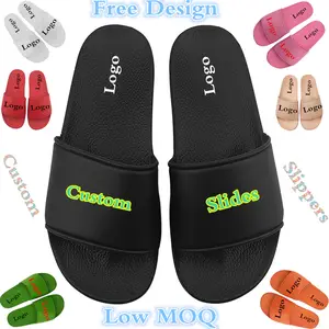 Free Custom PVC Slides Footwear Sandals,Customized Logo Slippers Man Plain Blank Sandal,Slippers Custom Logo Slide for Men