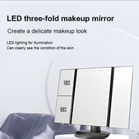Miroir de maquillage à commande tactile avec fonction anti-buée, double alimentation, réflexion claire même dans les salles de bain humides