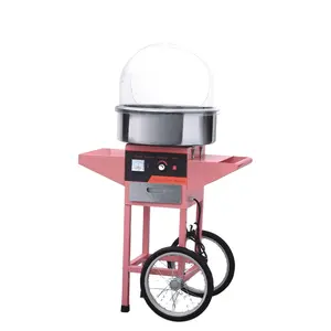 Electric/Gas Cotton Candy floss high efficiency Machine with wheels