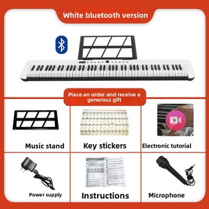 Piano électronique portable pliable 88 touches en plastique pour débutants, vente en gros d'usine, avec prise casque USB Type C 3,5 mm 200 - Product Image 3