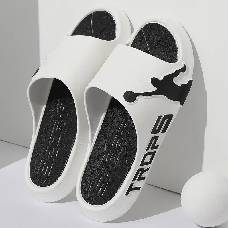 HF Summer Outdoor EVA Thick Soles Outdoor Basketball Fitness Luxury Sports Slides Slippers For Men