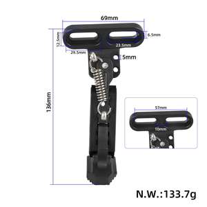 Ulip Black <b>Adjustable</b> Short Kickstand with Side Beveled Mounting Holes Electric Scooter 13.6 CM Foot Support <b>Footrest</b> Parking - Product Image 2