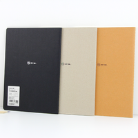 Carnet de notes à couverture souple en papier noir/gris/kraft, format A4 B5, 46 feuilles, impression UV, logo estampé à chaud