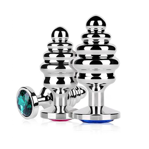 Geripptes Metall <span class=keywords><strong>Anal</strong></span> Plug Sexspielzeug Spaß Sexspielzeug für Frau und Mann verwendet in Sex spielen und Schmuck Inspiriert von Butt Plug Schmuck - Product Image 1