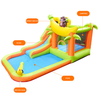 Château gonflable personnalisé en PVC couleur macaron avec toboggan et piscine, combinaison 5x4x3M, marque QY, fabriqué en Chine