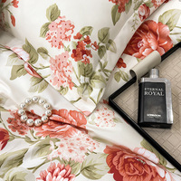 Ensemble de literie transfrontalier en direct : Housse de couette et draps quatre pièces, ou ensemble trois pièces avec motif géométrique en forme de cœur