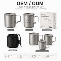 Mug de camping ultraléger en titane pur, paroi simple, 250-550 ml, résistant à la corrosion, tasse à café ou à thé d'extérieur avec poignée pliable