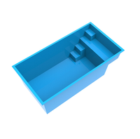 Piscine portable pour enfants en fibre de verre avec échelle et conteneur, résistante aux UV et durable