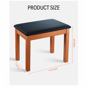 Banco de <span class=keywords><strong>Piano</strong></span> de Madera Maciza con Almacenamiento, Silla de Teclado con Cojín de Gamuza, Asiento Multifuncional con Librero para Sala de Música en Casa - Product Image 2