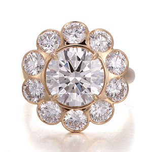 Bague en diamant de laboratoire de 3,5 carats, taille ronde, couleur DEF, or jaune massif 18 carats 14 carats, bijoux personnalisés pour mariage, fiançailles, cadeau pour femme - Product Image 2