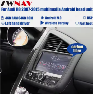 ZWNAV 8 pulgadas para Audi R8 2007-2015 reproductor de coche de fibra de carbono unidad principal navegación GPS Multimedia Video REPRODUCTOR DE DVD <span class=keywords><strong>PUNTO</strong></span> DE Radio de coche - Product Image 4