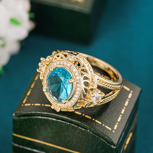 T0966 Anello da Donna in Oro Massiccio 18K con Diamante Taglio Ovale Colore D Naturale Gioiello di Fidanzamento - Product Image 6