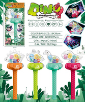 Baguettes de dinosaure lumineuses en plastique à engrenage rotatif transparent fonction sonore allumer des baguettes clignotantes avec bâton pour les enfants