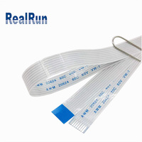 Cable flexible plano de película FFC de 1,0mm personalizado, cable plano blanco y azul con cabezal de carcasa de cable, categoría de producto