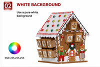 Calendrier de l'Avent personnalisé en carton en forme de maison de pain d'épices, remplissable, décoration de table 3D pour le compte à rebours de Noël, fournisseur en gros
