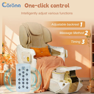 Poltrona Spa di Lusso per Pedicure con Sistema Massaggiante e Vasca per Piedi in Vetro Cristallo per Arredamento Salone Unghie - Product Image 3