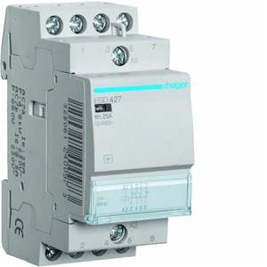 ESD427 ปรับแต่งได้ด้วยคอนแทคเตอร์ Hagers 25 A 24 V AC 2 NO + 2 NC 2 โมดูล DIN - Product Image 1
