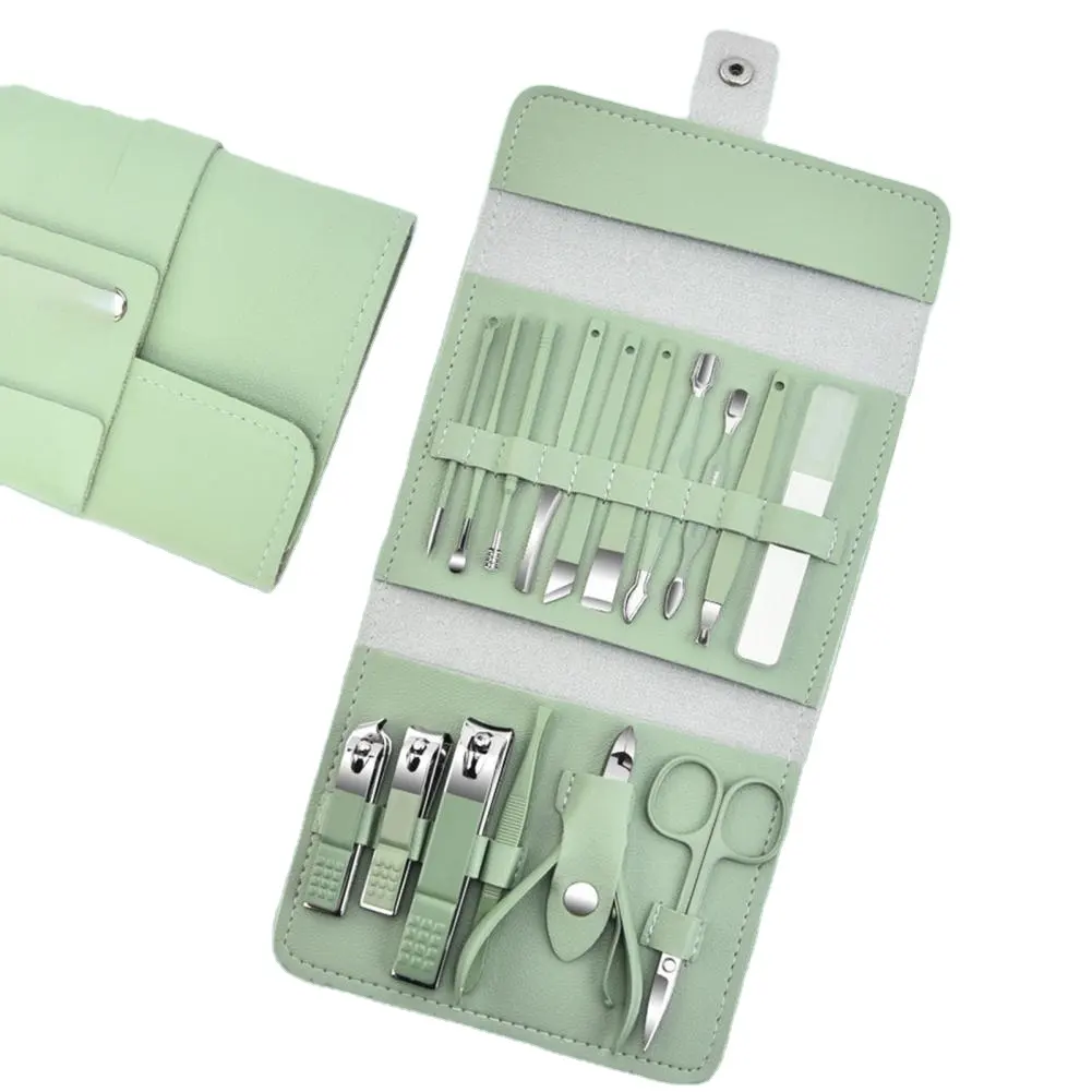 Mini tagliaunghie Set tagliaunghie tagliaunghie strumenti di lucidatura kit in acciaio inox Pedicure custodia da viaggio per le donne