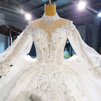 Robe de mariée de luxe sur mesure 2026, grande taille, manches longues, dos nu, traîne de 200 cm, robe de mariée de haute qualité