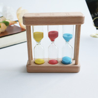 Set Ornamen Jam Pasir Minimalis Modern Tersegmentasi 1/3/5 Menit, Jam Pasir Kayu Kreatif Dekorasi Mini Meja
