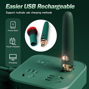 La brocha de maquillaje eléctrica para masaje con vibración de <span class=keywords><strong>9</strong></span> engranajes funciona con corrector o rubor, vibrador de polvo suelto ajustable recargable - Product Image 6