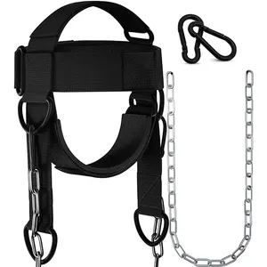 MKAS Gimnasio Boxeo Fuerza Fortalecedor Entrenador 4MM Acolchado Cuello Cabeza Arnés Ejercitador Cuello Arnés Levantamiento de pesas Entrenamiento - Product Image 1
