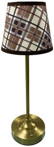 Brass <b>Table</b> Lamp With Blue White Striped Shade Warm White <b>LED</b> <b>Light</b> For Bedroom 3500K 25000hrs Lifespan - Product Image 3
