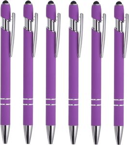 2 in 1 Stylus Touch Screen Click <b>Ballpoint</b> <b>Pen</b>, Soft Rubber Matte Grip Retractable Advertising Signature <b>Pen</b> Custom Logo - Product Image 6