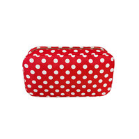 Sac de maquillage tendance pour femmes, à pois, en nylon, grande capacité, pliable, durable, imperméable, pochette cosmétique, organisateur de voyage, fermeture éclair en maille