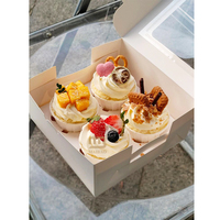 Emballage en papier kraft écologique jetable de qualité alimentaire avec logo personnalisé pour beignets Boîte de boulangerie à sushi rectangulaire pour cupcakes fenêtre