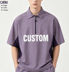Wholesale Custom logo <strong>Waterproof</strong> Half-zipper Breathable Stripe Contrast Color Men's <strong>Short</strong> <strong>Sleeve</strong> <strong>Golf</strong> Windbreaker Shirt <strong>Jacket</strong> - Product Image 1