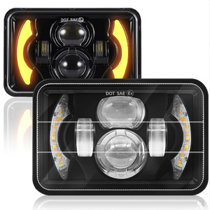 5 Inch Square <b>Led</b> <b>Work</b> <b>Light</b> 4x6 Truck Headlight With Yellow Turn Signal Dot Sae E9 Off Road Lighting - Product Image 1